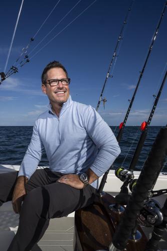 Photo Credit: Steven Martine. Emmy-nominated television host, producer and Three-time World Sailfish Champion Peter Miller aboard his boat while filming "Uncharted Waters with Peter Miller," the award-winning adventure series showcasing offshore fishing...
