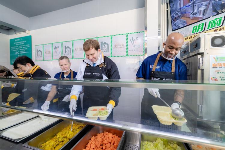 NBA legends Stephon Marbury and Cuttino Mobley join executives from Las Vegas Sands and Sands China, Sands Cares Ambassadors, and Fuhong members to assemble and distribute boxed lunches at Health and Wellness Day, delivering care and warm wishes to loca...