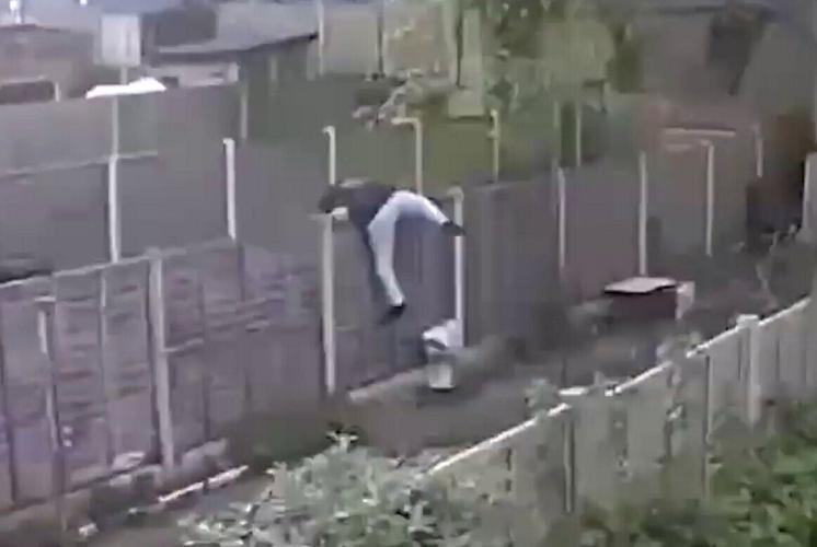 Moment thief leads police on Hot Fuzz-style chase over garden fences