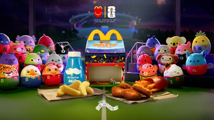 For soccer fans in training, each order of the FIFA World Cup 26™ Happy Meal
comes with one of 23 Squishmallows™ plushies, including the official mascots for FIFA World Cup 26™.