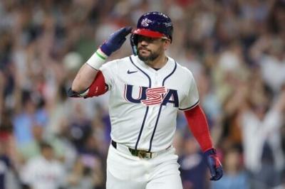 Kyle Schwarber crushed a two-run homer to give the US a 3-1 lead and settle any nerves about a potentially seismic upset