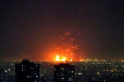 Explosions were seen in Tehran during airstrikes on an oil refinery in the capital