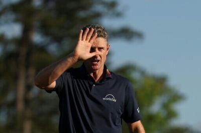 Justin Rose found himself with a two-shot lead at the turn on the final day of the Masters