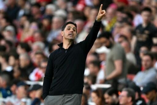 Pointing the way: Arsenal manager Mikel Arteta