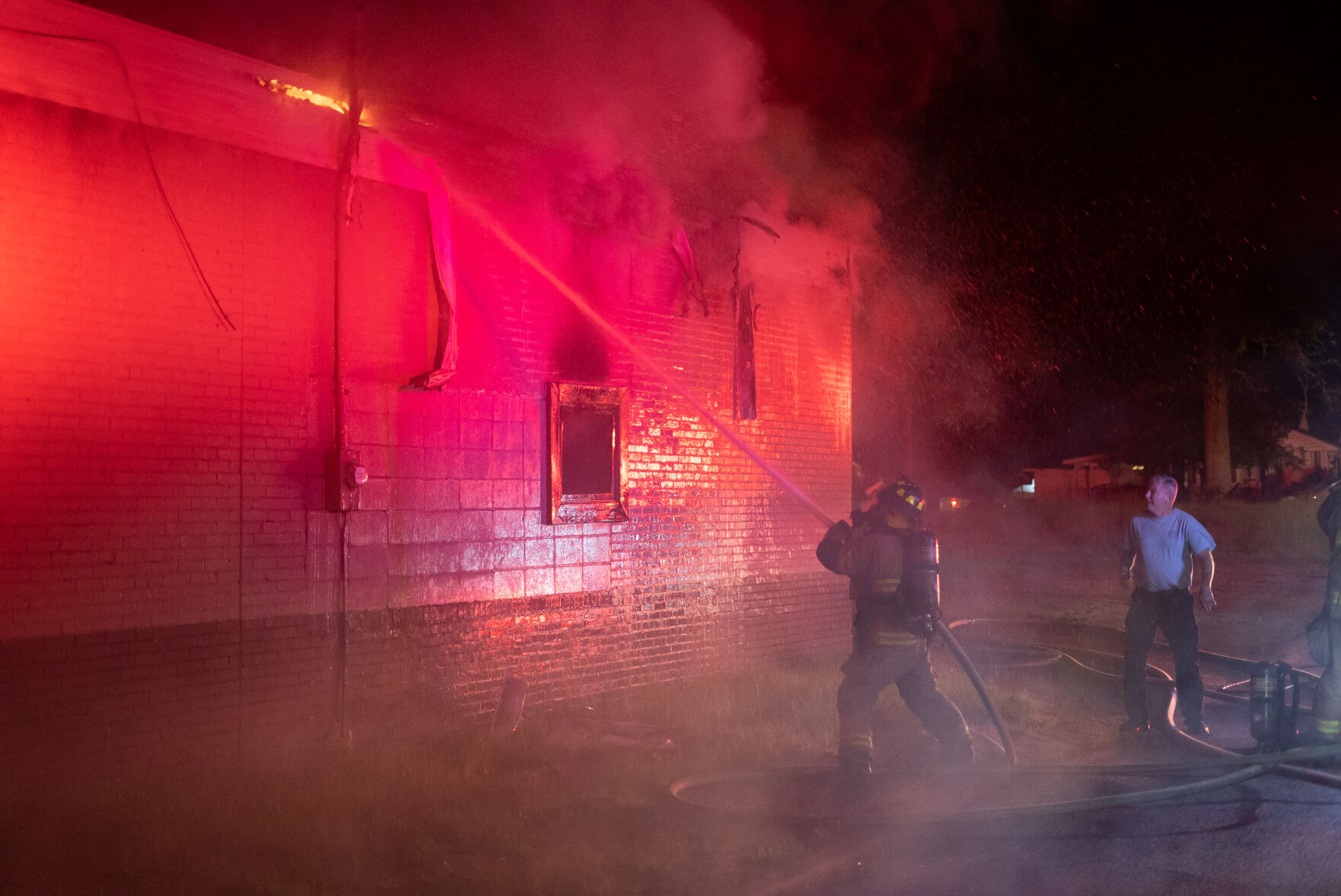 Photos: Firefighters battle blaze at McGhee Furniture Warehouse