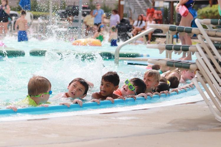Young swimmers practice kicking and blowing bubbles at Rock River Rapids Waterpark, one of 700 locations registered for the 2026 World's Largest Swimming Lesson™ happening Thursday, June 25th across six continents.