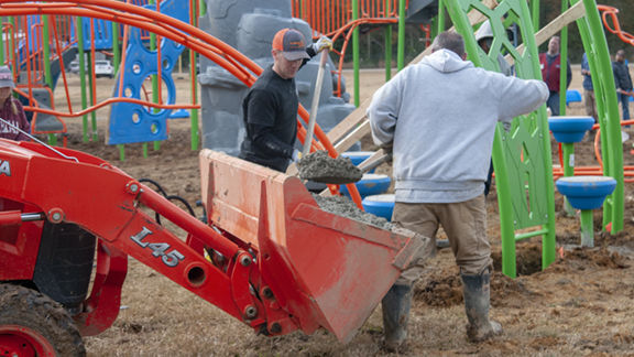 Versatile play park built by community