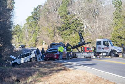 Multiple car pileup blocks Highway 14