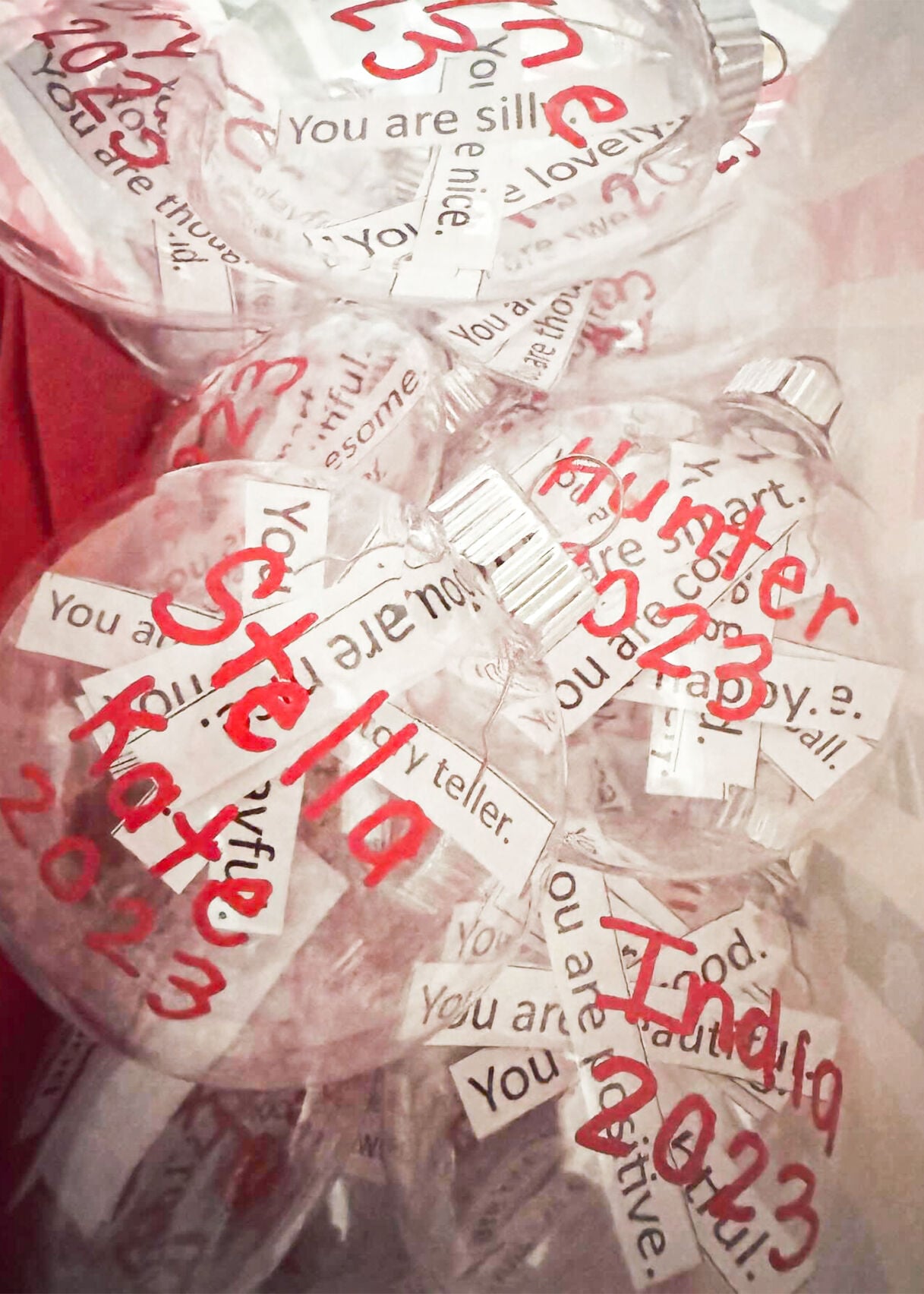 Students gift compliments in ornaments
