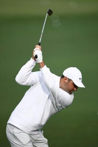 Top-ranked Scottie Scheffler, a four-time major winner, practices ahead of the start of the 90th Masters