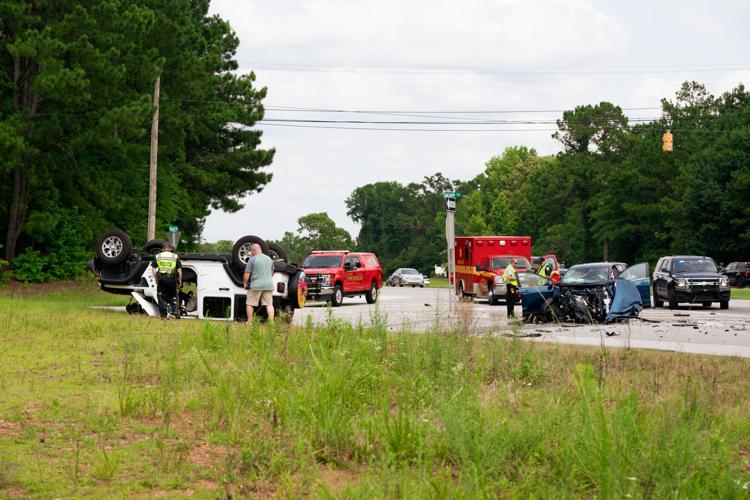 PHOTOS: Roll-over collision on 280 and Dean Rd