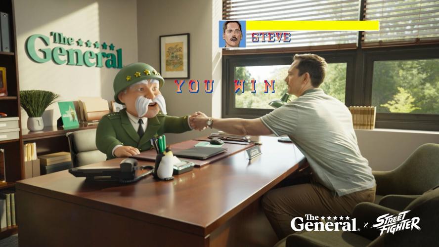 The General and Steve shake hands as he is declared the winner after choosing The General
