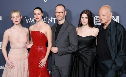 'Sentimental Value' earned nine Oscar nominations including individual nods for director Joachim Trier (C) and his actors (L-R) Elle Fanning, Renate Reinsve, Inga Ibsdotter Lilleaas and Stellan Skarsgard