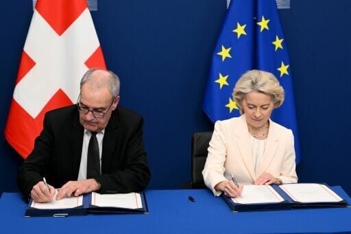 Swiss President Guy Parmelin and the EU's Ursula von der Leyen inked a package of deals