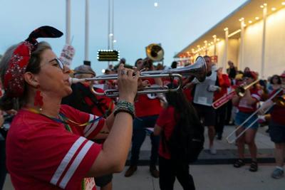 Musicians perform during a rally against the closing of the John F. Kennedy Center for the Performing Arts on Sept. 18, 2026.