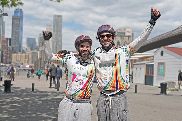 Former ‘Catfish’ host Nev Schulman captains a tandem bike for low-vision rider Jeremy Morak in Team Lighthouse Guild