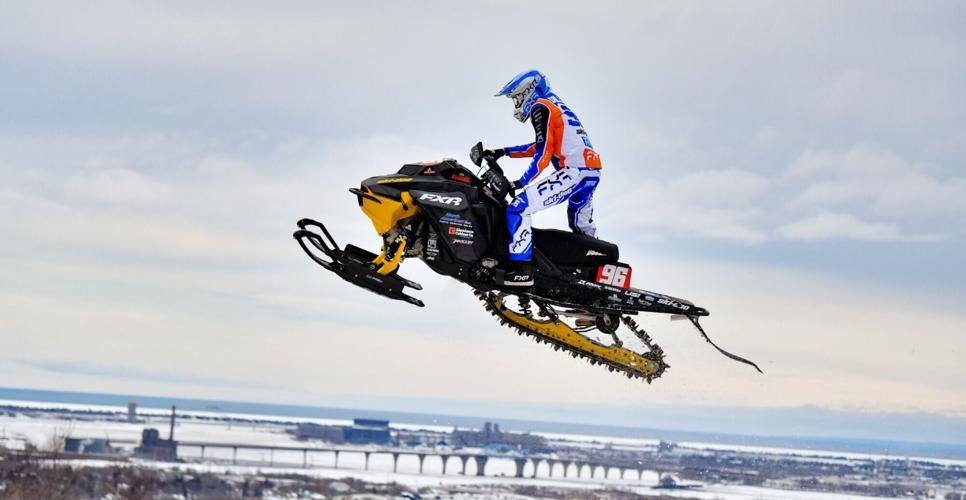 Crayden Dillion, Ski-Doo pro rider, was flying high all weekend in Duluth, Minnesota, at the ISOC Snocross National. (CNW Group/BRP Inc.)