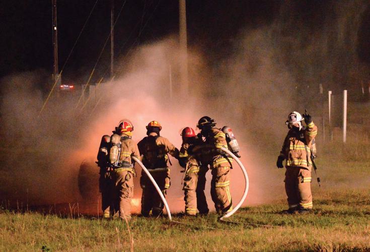 Local VFD’s fight propane tank blaze in combined practice session