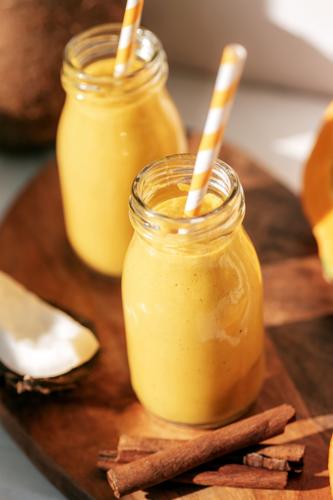 Stock Pumpkin and coconut smoothie