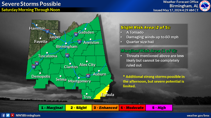 Possible severe storms this afternoon through tomorrow