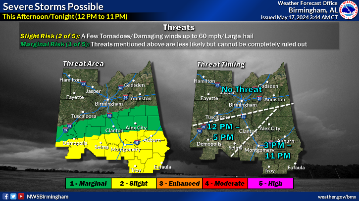 Possible severe storms this afternoon through tomorrow