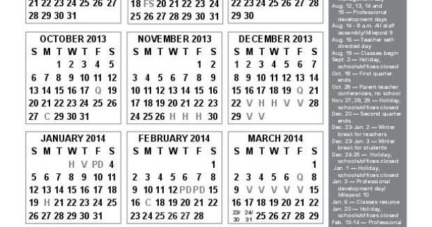 2013 14 Academic Calendar