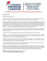 Wyoming Freedom Caucus statement on attorney general