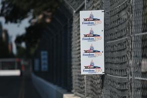 The IndyCar Freedom 250 speeds down Pennsylvania Avenue and past several monuments in Washington, DC.
