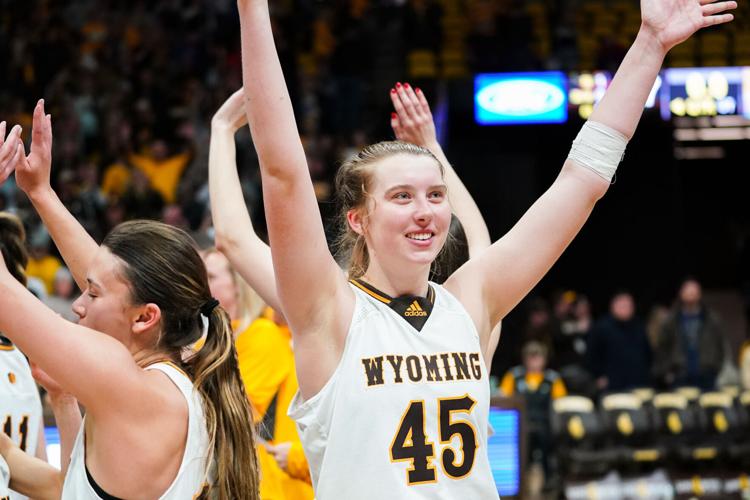 Wyoming Cowgirls center Allyson Fertig standing tall in WNIT