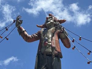 Jack the Clown, a frequent sight at Universal's Halloween Horror Nights, stands over a scare zone this year and is incorporated into a haunted house named Jack& Oddfellow: Chaos& Control.