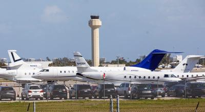 Private jets at Palm Beach International Airport, Sunday, March 6, 2022.