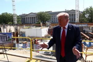The site of ongoing construction of the planned White House ballroom in Washington