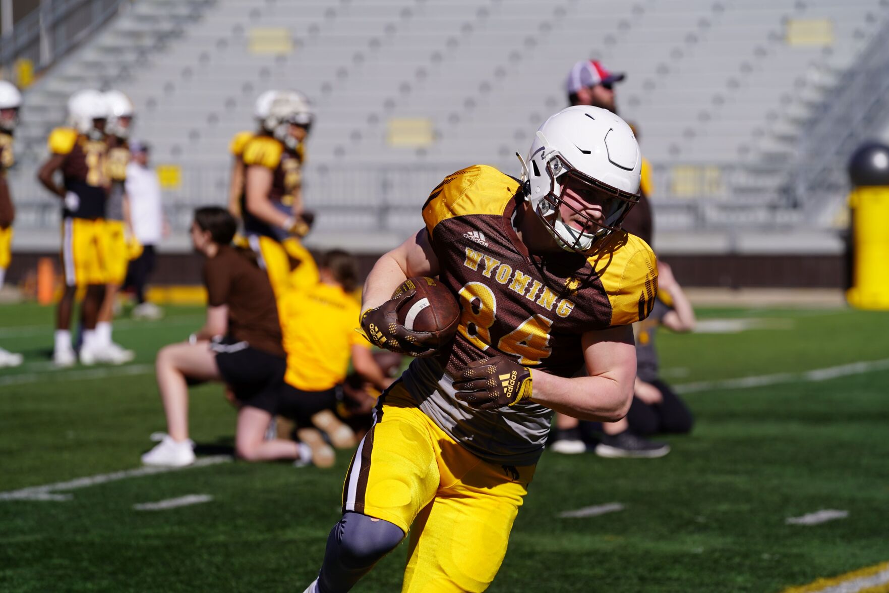 Wyoming tight end John Michael Gyllenborg creating a buzz this spring