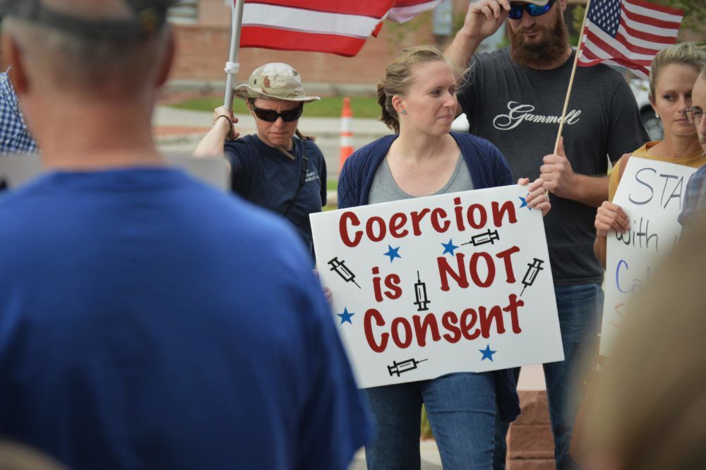 Casper vaccine protest