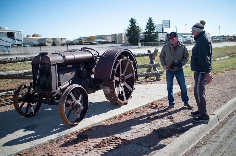 The return of "Big Red" Tractor installed along Gurley Avenue in Gillette
