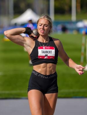 Lauren Taubert shot put at National T&F Championships
