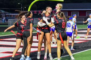 Maine South (Park Ridge, IL) hosts Taft (Chicago) in an IHSA flag football game on Monday, Aug. 24 in Park Ridge, Ill.