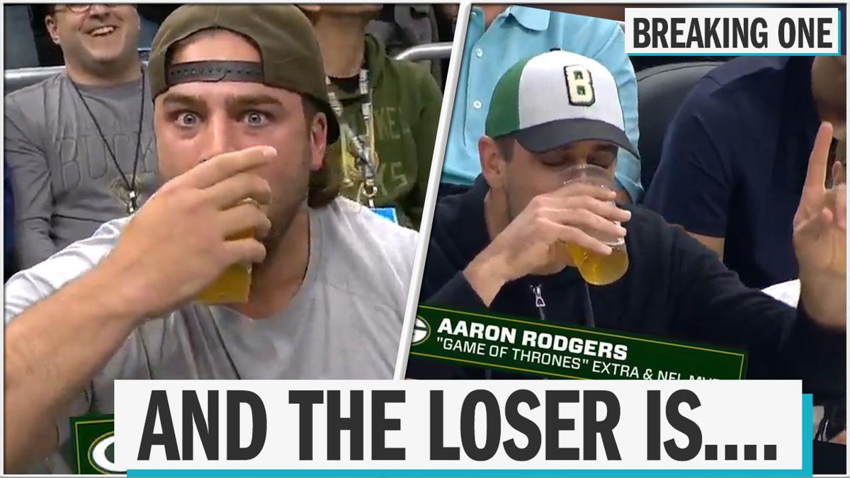 Watch Aaron Rodgers Lose A Beer Chugging Contest To Bakhtiari And Yelich Trib Com Videos Trib Com