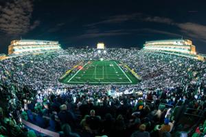 A general view of Notre Dame Stadium during the 2022 game between Notre Dame and Stanford in South Bend, Ind.