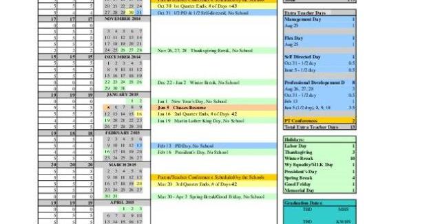 New Natrona County School Calendar