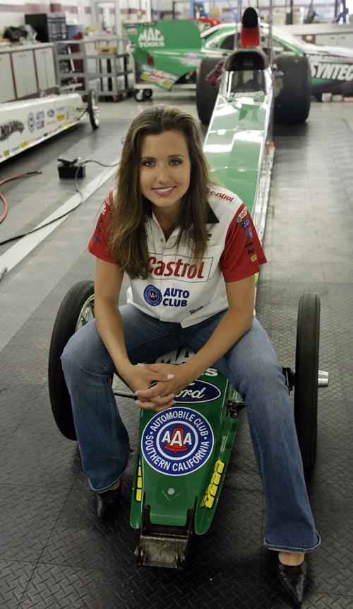 ashley force  woman  win national funny car