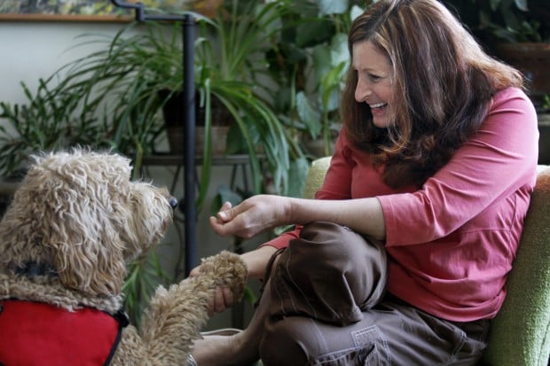 Andi Berry and Lucy the dog