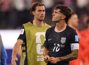 Christian Pulisic of the U.S. reacts after the match.