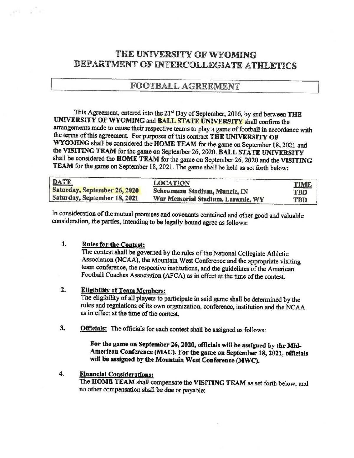 Wyoming Football Ball State Contract Football Trib Com
