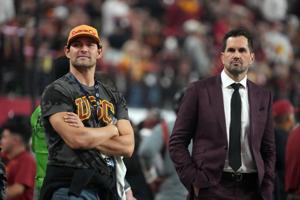 Mark Sanchez watches from the sidelines during the Pac-12 Championship game.