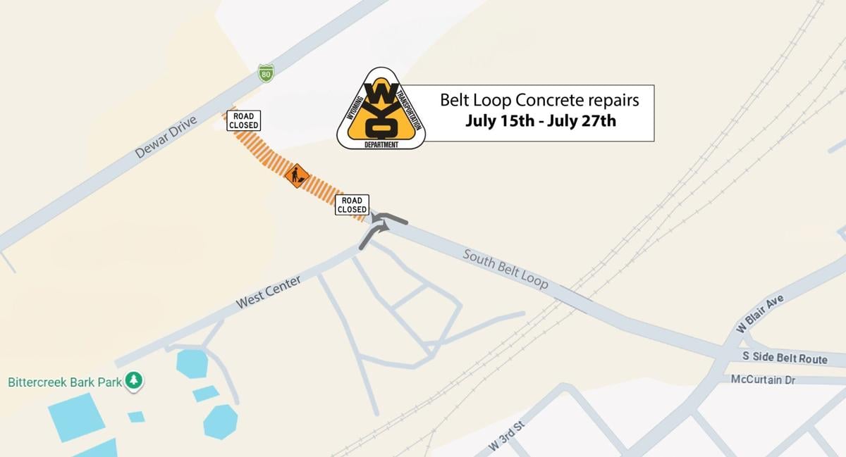 WYDOT continues work on Belt Loop from Blair Ave to Dewar Drive