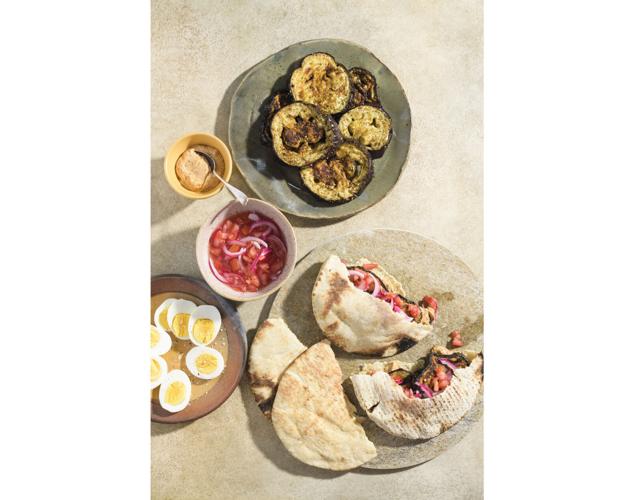 Eggplant-stuffed pita sandwiches show the power of a quick pickle