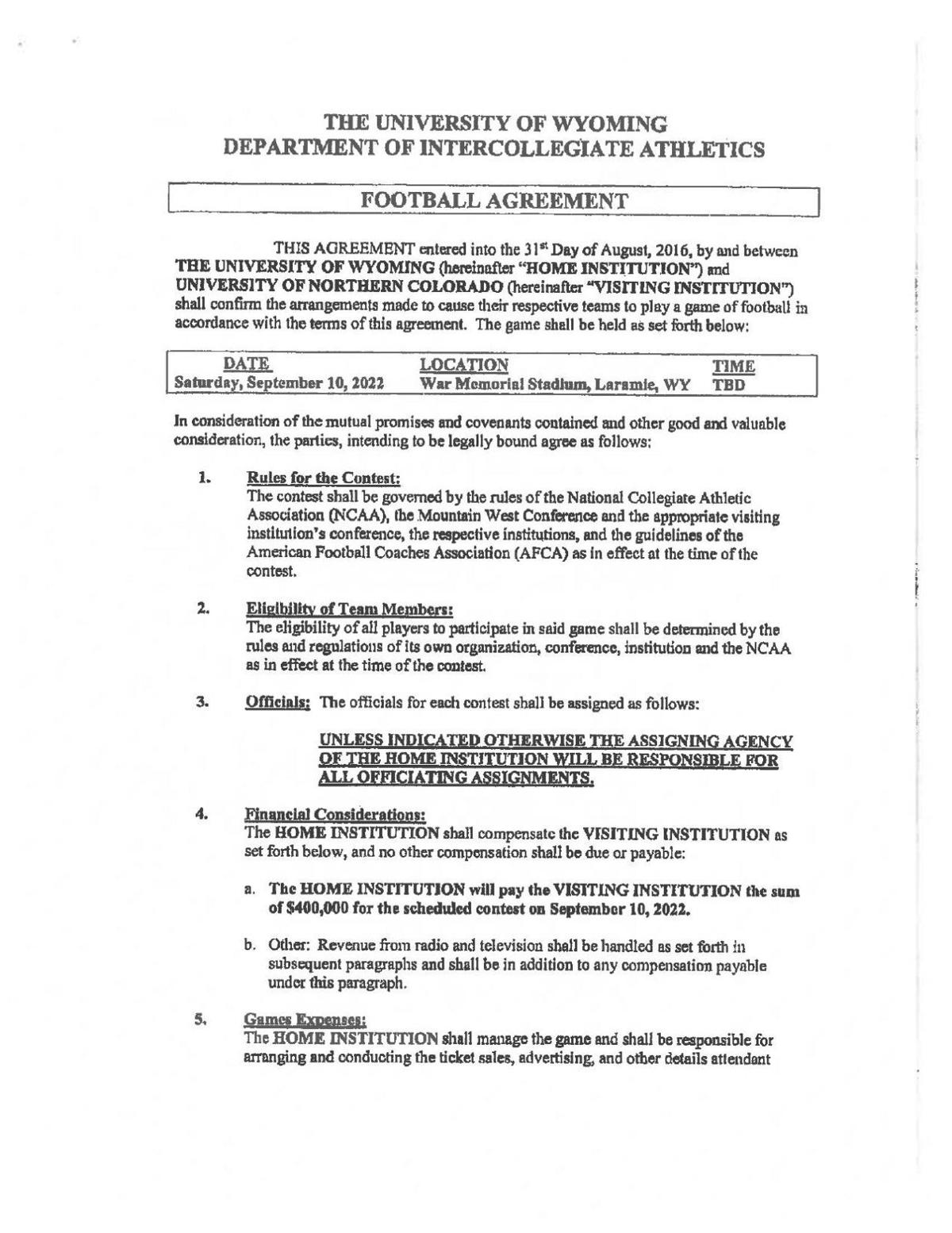 Wyoming Football Northern Colorado Contract Football Trib Com