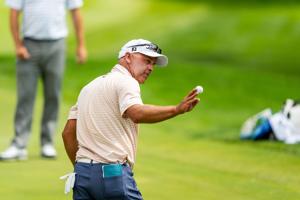 Cameron Percy departs hole No. 18 during the Kaulig Companies PGA Championship Final Round, July 12, 2026, at Firestone Country