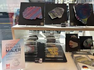 Pieces of the Berlin Wall for sale at the Mauermuseum, or wall museum, near Checkpoint Charlie.